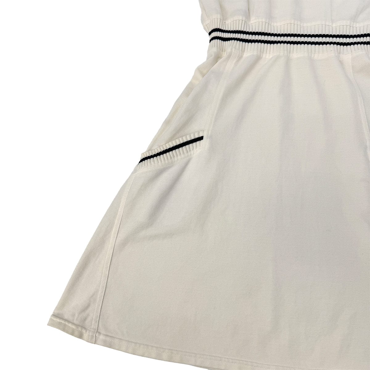 Luxury Promise Japan CHANEL VINTAGE SPORTS LINE COCOMARK SLEEVELESS DRESS WHIYE COTTON 40 RTW 90290321