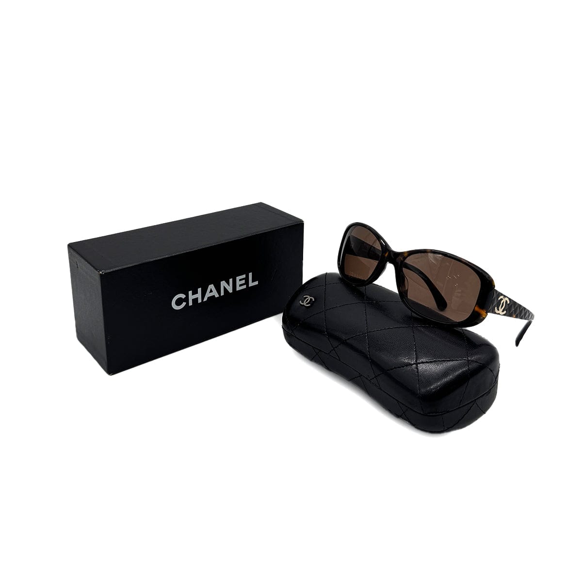 Luxury Promise Japan CHANEL VINTAGE SUNGLASSES COCOMARK MATELASSE BROWN EYEWEAR 90296473