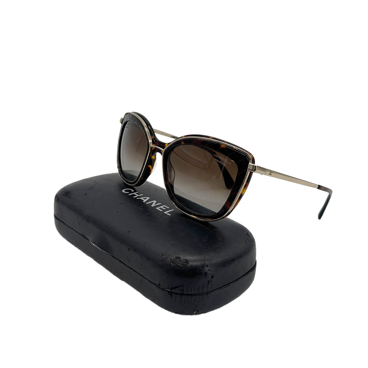 Luxury Promise Japan CHANEL VINTAGE SUNGLASSES COCOMARK TORTOISESHELL BROWN GOLD EYEWEAR 90283127