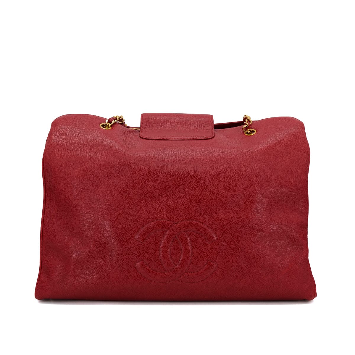 Luxury Promise Japan CHANEL VINTAGE SUPER MODEL BIG COCO CHAIN TOTE BAG RED CAVIAR SKIN 90297254