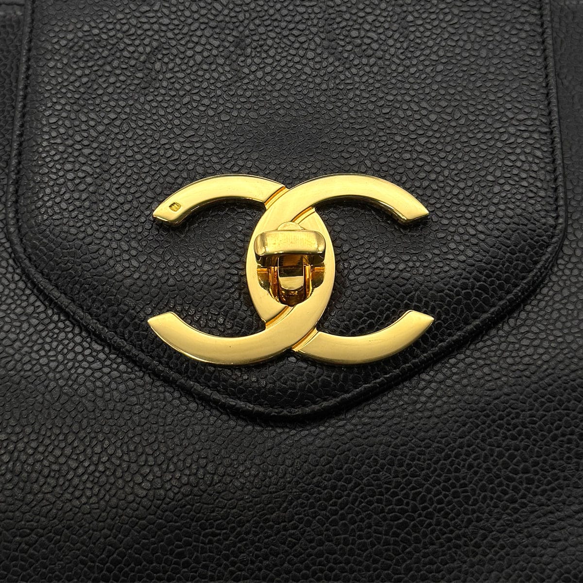 Luxury Promise Japan CHANEL VINTAGE SUPER MODEL CHAIN TOTE BAG BLACK CAVIAR SKIN 90293505