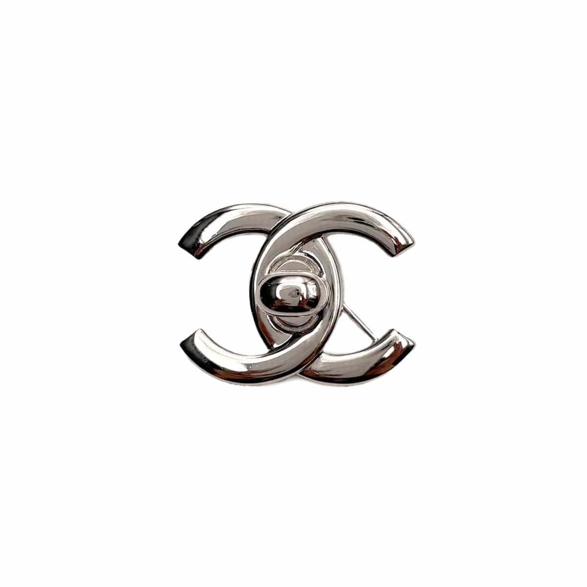 Luxury Promise Japan CHANEL VINTAGE TURN LOCK BROOCH SILVER ACCESSORY 96A 90309832