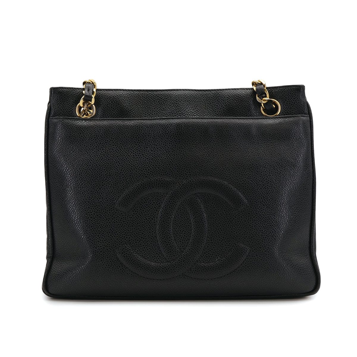 Luxury Promise Japan CHANEL VINTAGE TURN LOCK CHAIN TOTE BAG BLACK CAVIAR SKIN 90309672