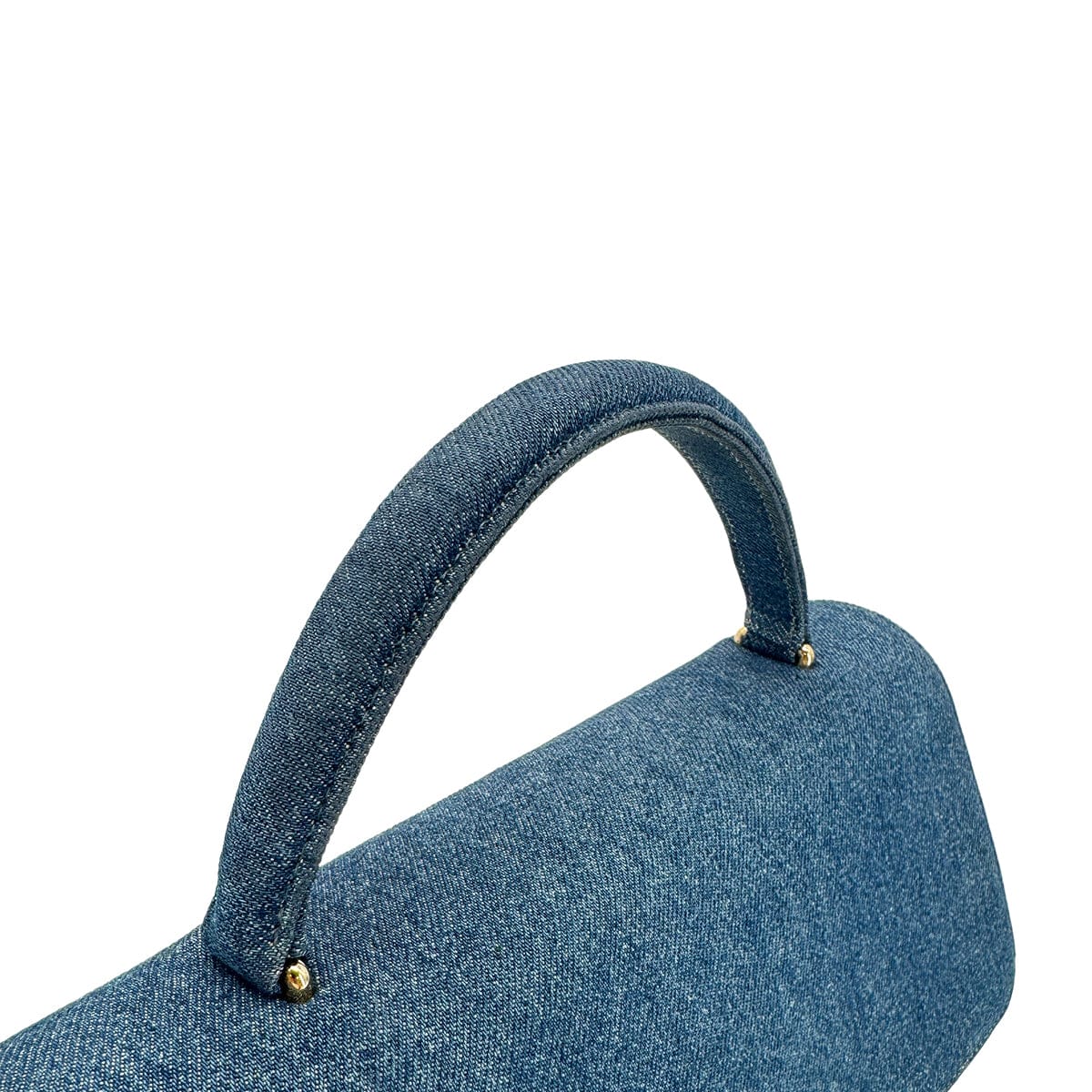 Luxury Promise Japan CHANEL VINTAGE TURN LOCK HAND BAG BLUE DENIM CANVAS 90300602