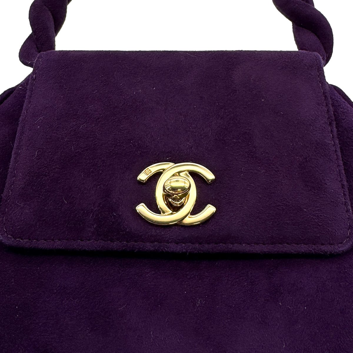 Luxury Promise Japan CHANEL VINTAGE TURN LOCK HAND BAG PURPLE SUEDE 90307218