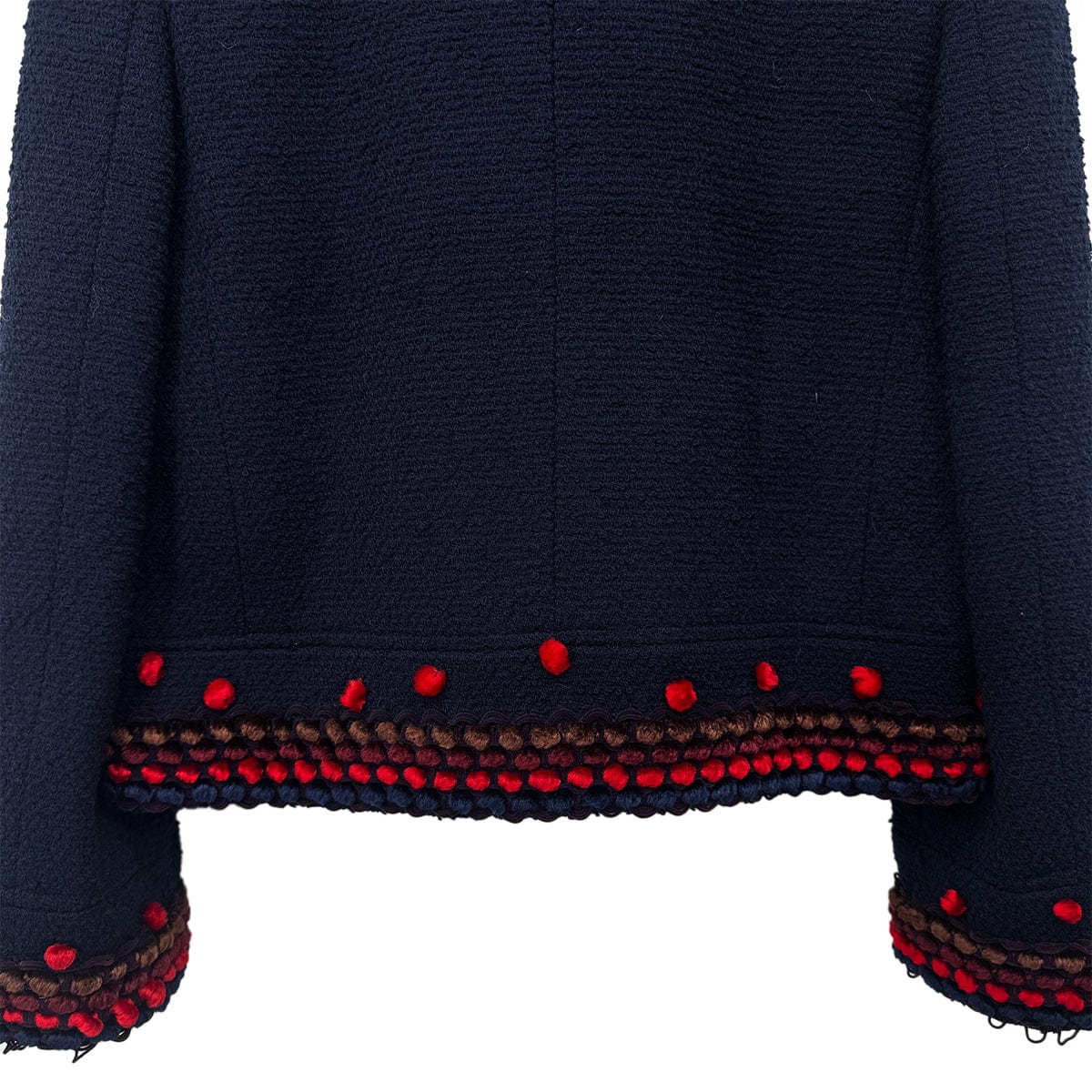 Luxury Promise Japan CHANEL VINTAGE TWEED JACKET NAVY RED WOOL 38 97A RTW 90284427