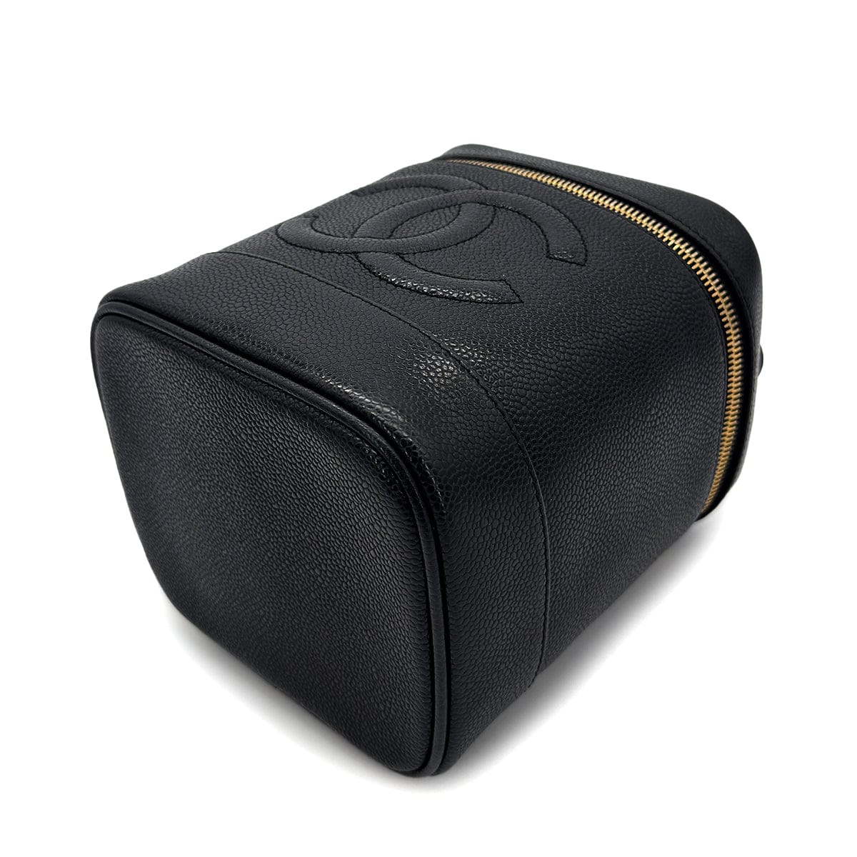 Luxury Promise Japan CHANEL VINTAGE VANITY HAND BAG BLACK CAVIAR SKIN 90298169