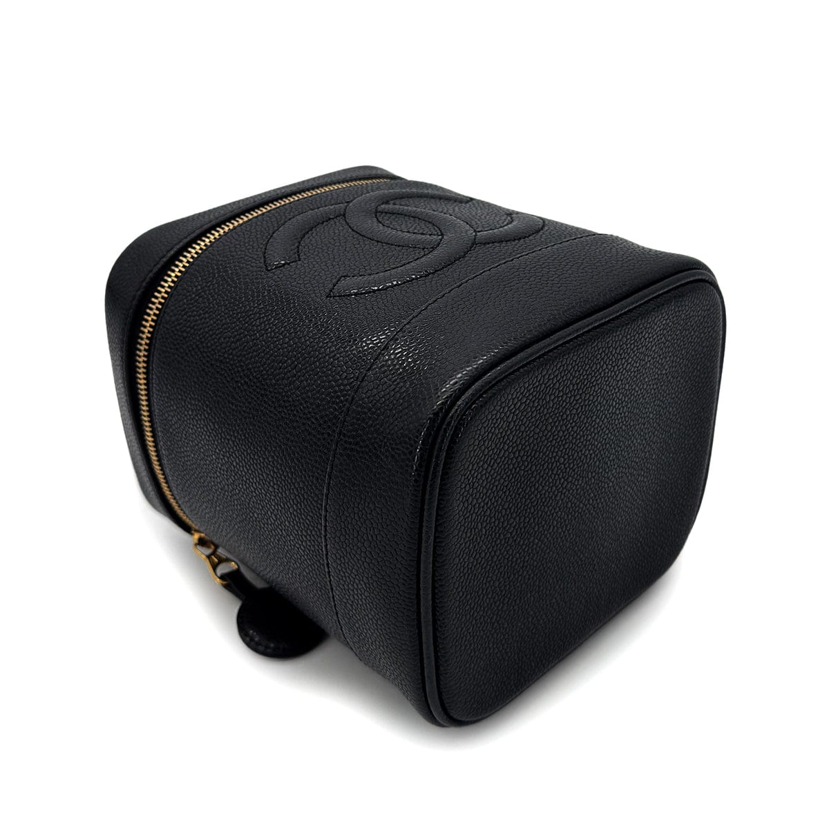 Luxury Promise Japan CHANEL VINTAGE VANITY HAND BAG BLACK CAVIAR SKIN 90298169