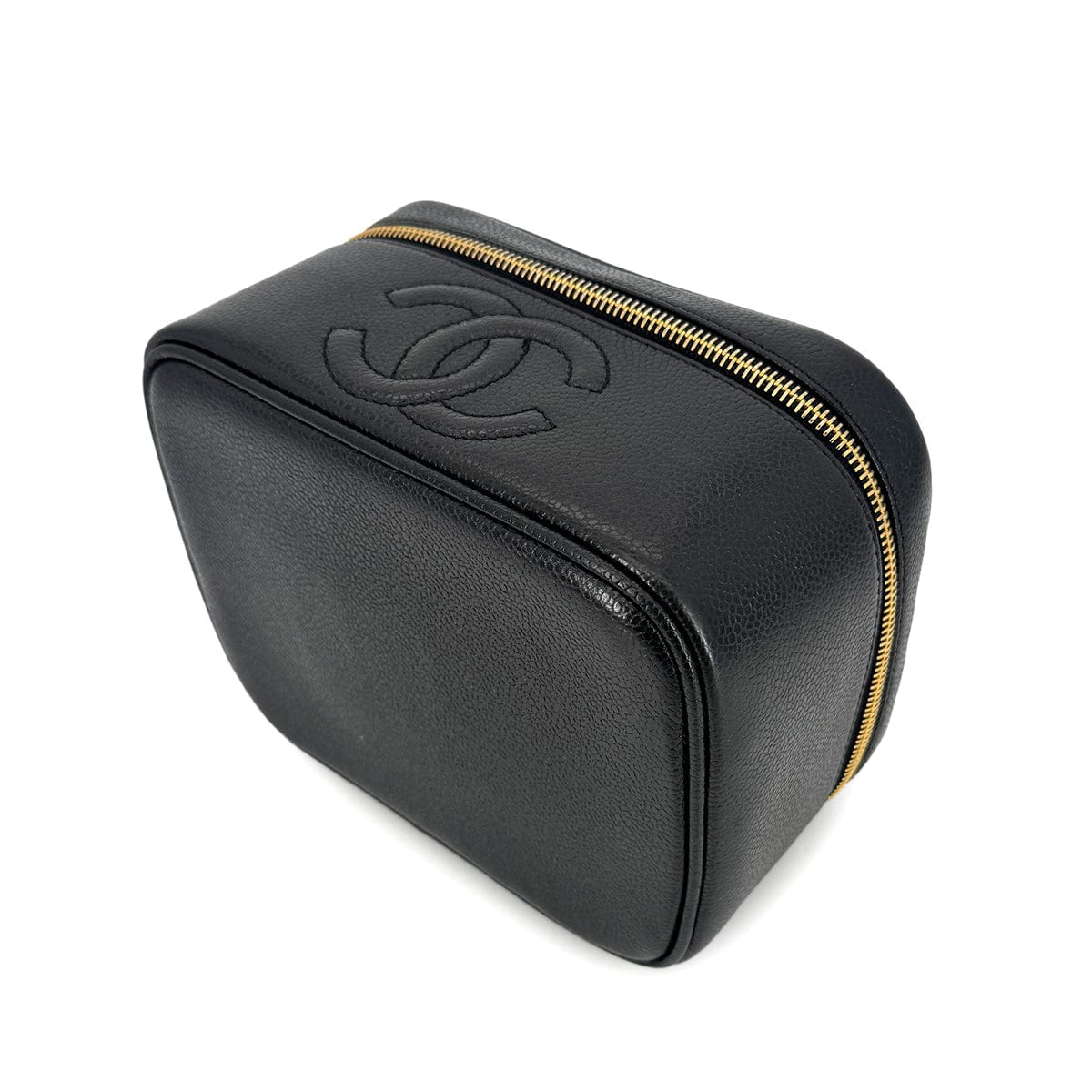 Luxury Promise Japan CHANEL VINTAGE VANITY HAND BAG BLACK CAVIAR SKIN 90299805