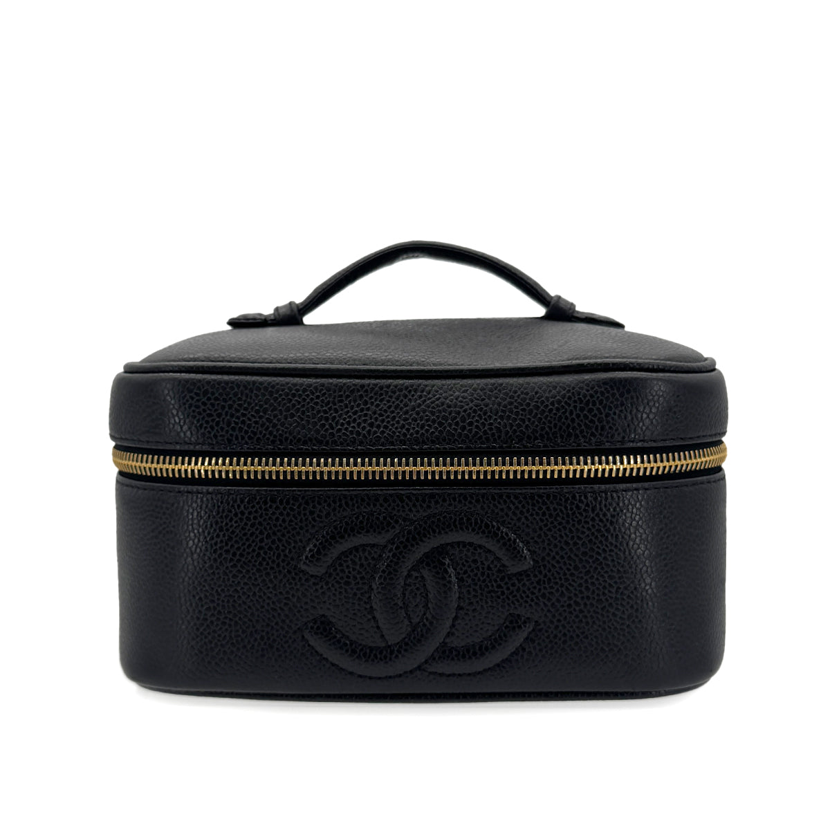 Luxury Promise Japan CHANEL VINTAGE VANITY HAND BAG BLACK CAVIAR SKIN 90299805