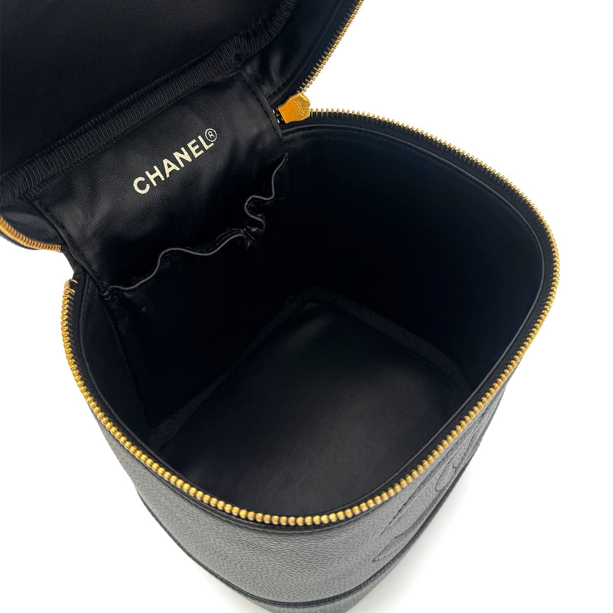 Luxury Promise Japan CHANEL VINTAGE VANITY HAND BAG BLACK CAVIAR SKIN 90301106