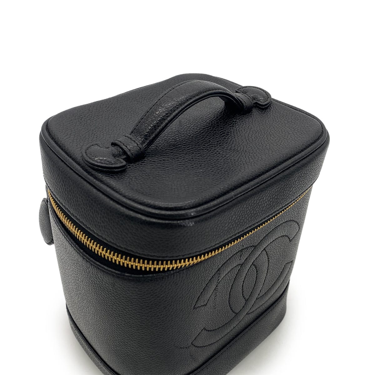 Luxury Promise Japan CHANEL VINTAGE VANITY HAND BAG BLACK CAVIAR SKIN 90303492