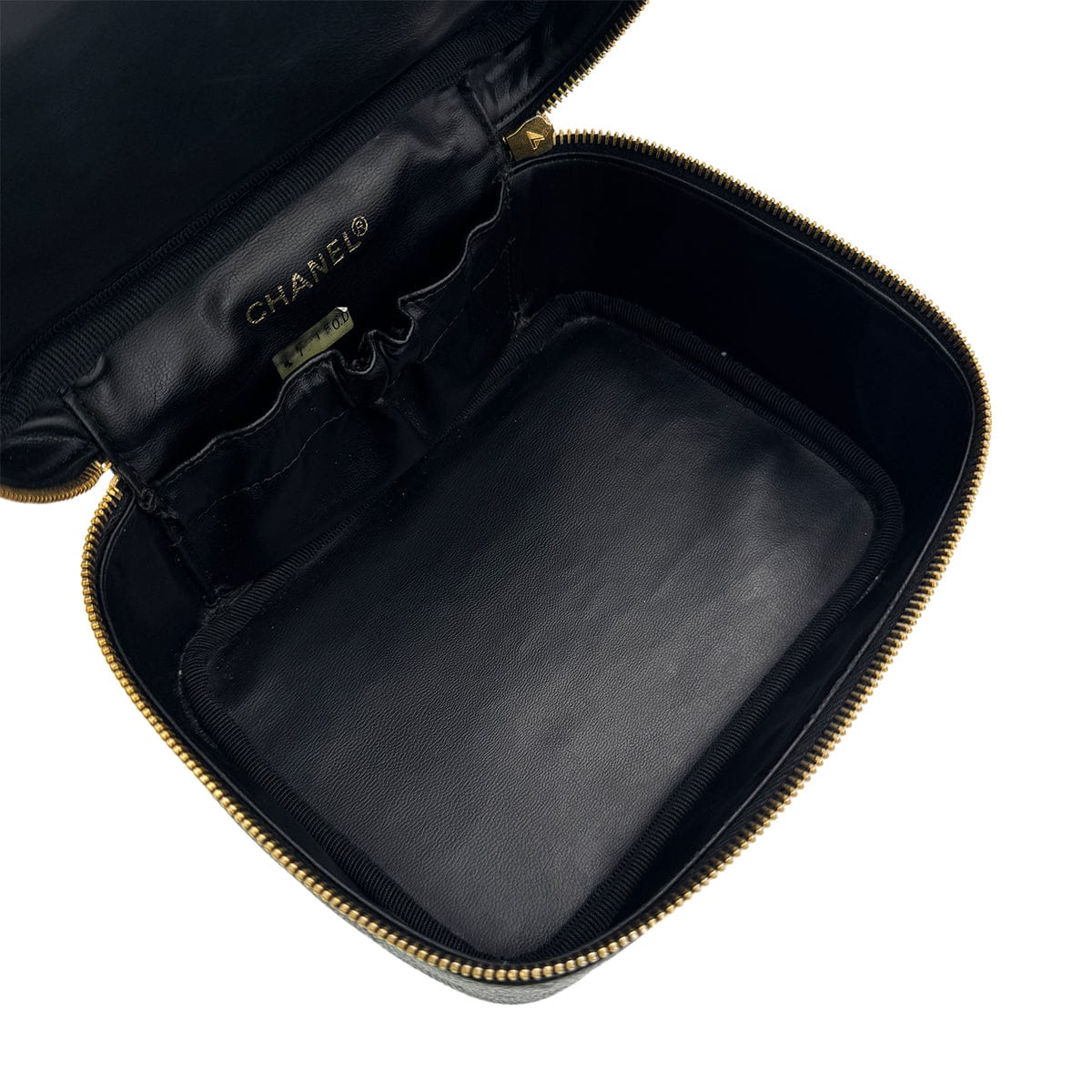 Luxury Promise Japan CHANEL VINTAGE VANITY HAND BAG BLACK CAVIAR SKIN 90309158