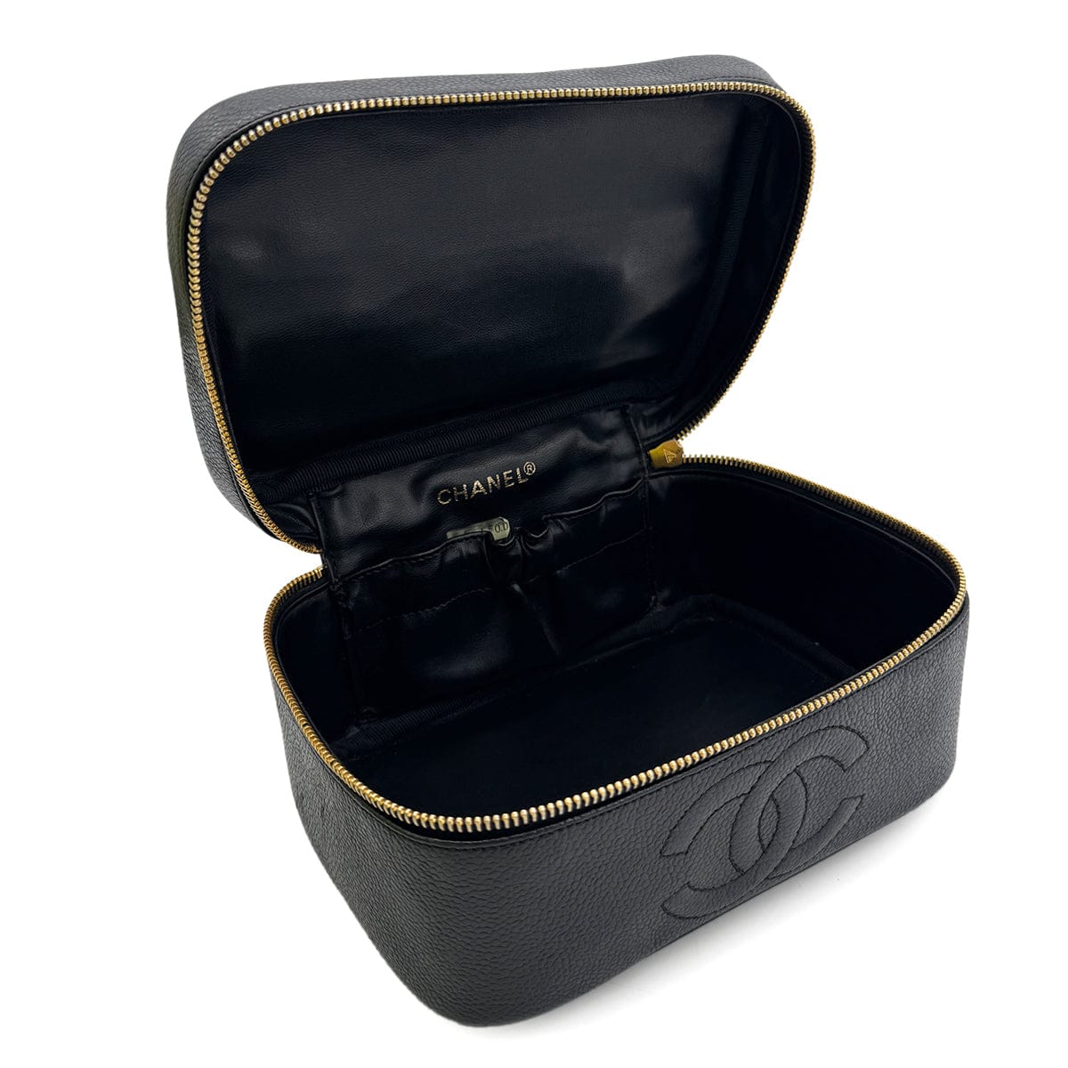 Luxury Promise Japan CHANEL VINTAGE VANITY HAND BAG BLACK CAVIAR SKIN 90309158