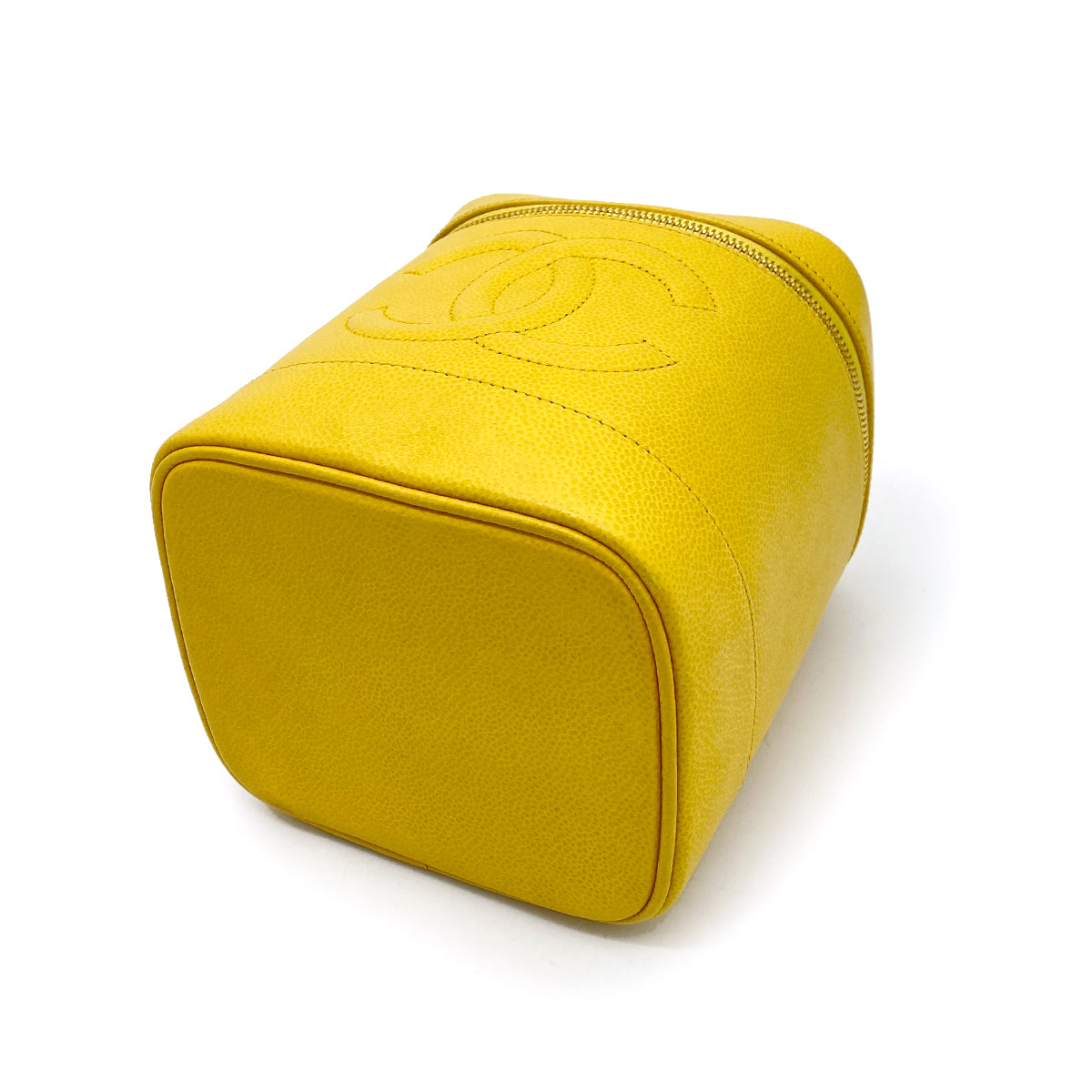 Luxury Promise Japan CHANEL VINTAGE VANITY HAND BAG YELLOW CAVIAR SKIN 90254702