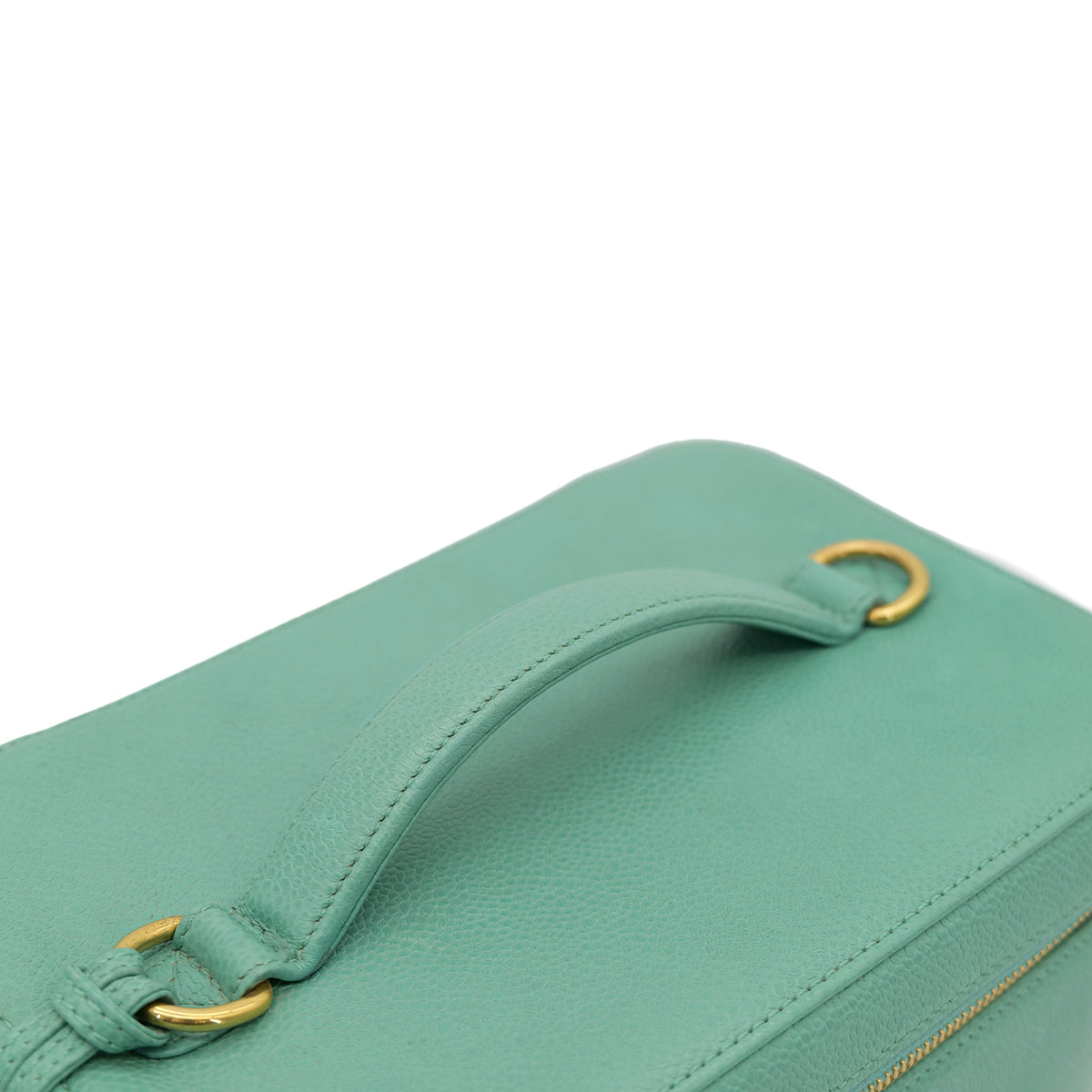 Luxury Promise Japan CHANEL VINTAGE VANITY HAND SHOULDER BAG GREEN CAVIAR SKIN 90301848