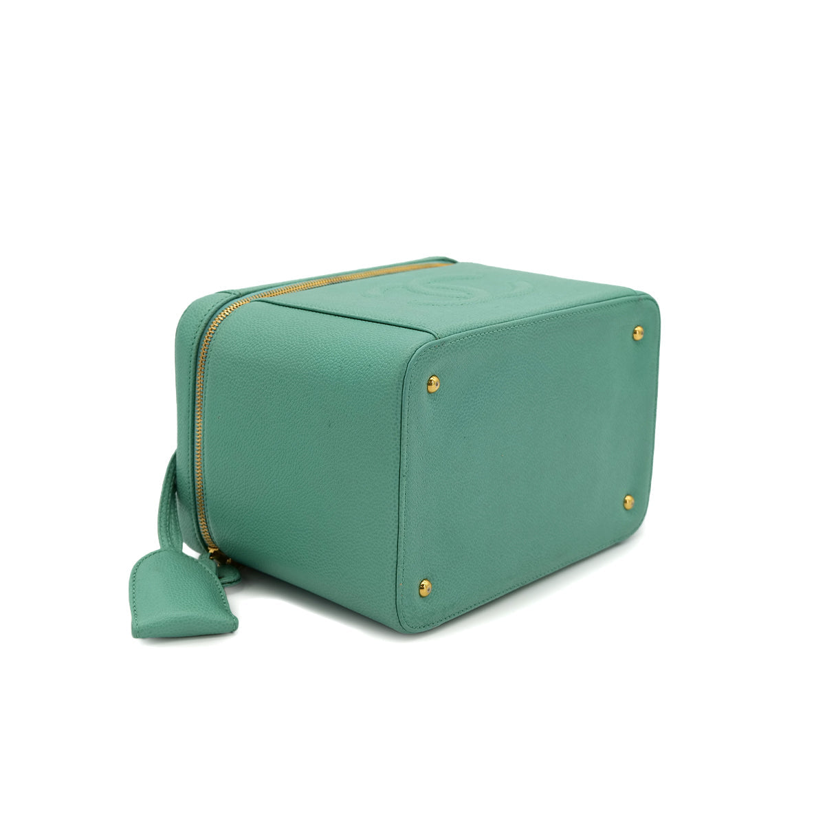 Luxury Promise Japan CHANEL VINTAGE VANITY HAND SHOULDER BAG GREEN CAVIAR SKIN 90301848