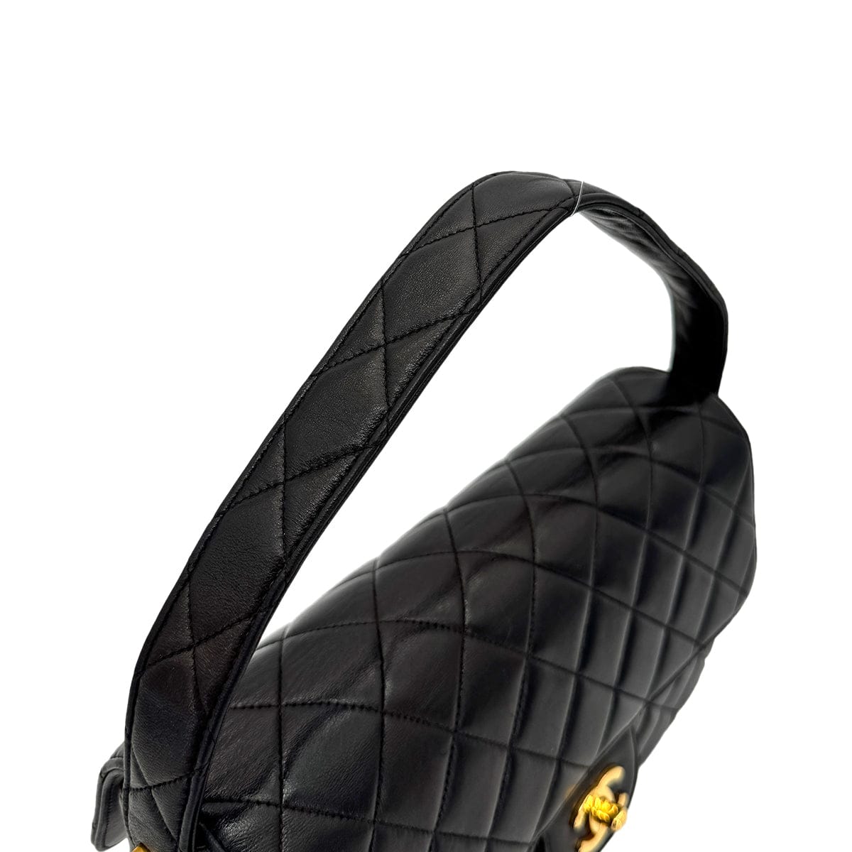 Luxury Promise Japan CHANEL VINTAGE W FACE CHAIN HAND BAG BLACK LAMB SKIN 90276374