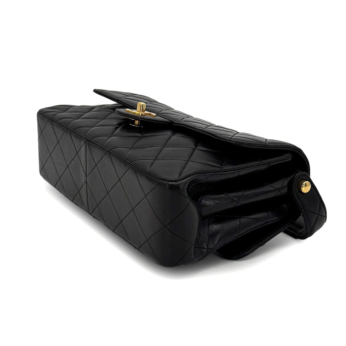 Luxury Promise Japan CHANEL VINTAGE W FACE CHAIN HAND BAG BLACK LAMB SKIN 90276374