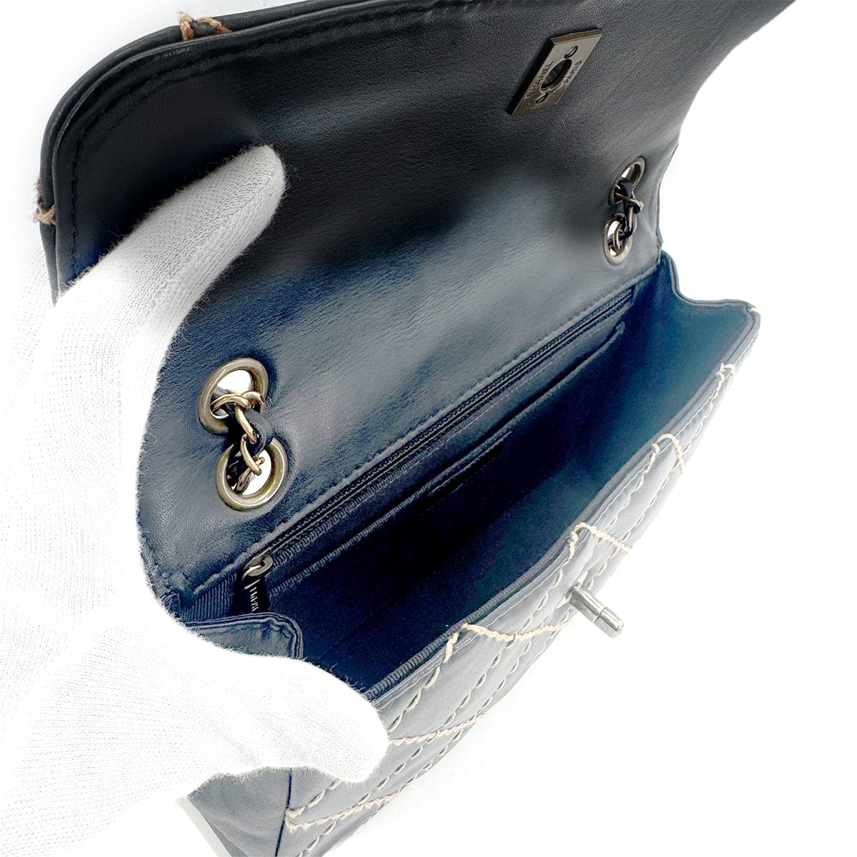 Luxury Promise Japan CHANEL VINTAGE WILD STITCH CHAIN SHOULDER BAG BLACK LEATHER 90273066