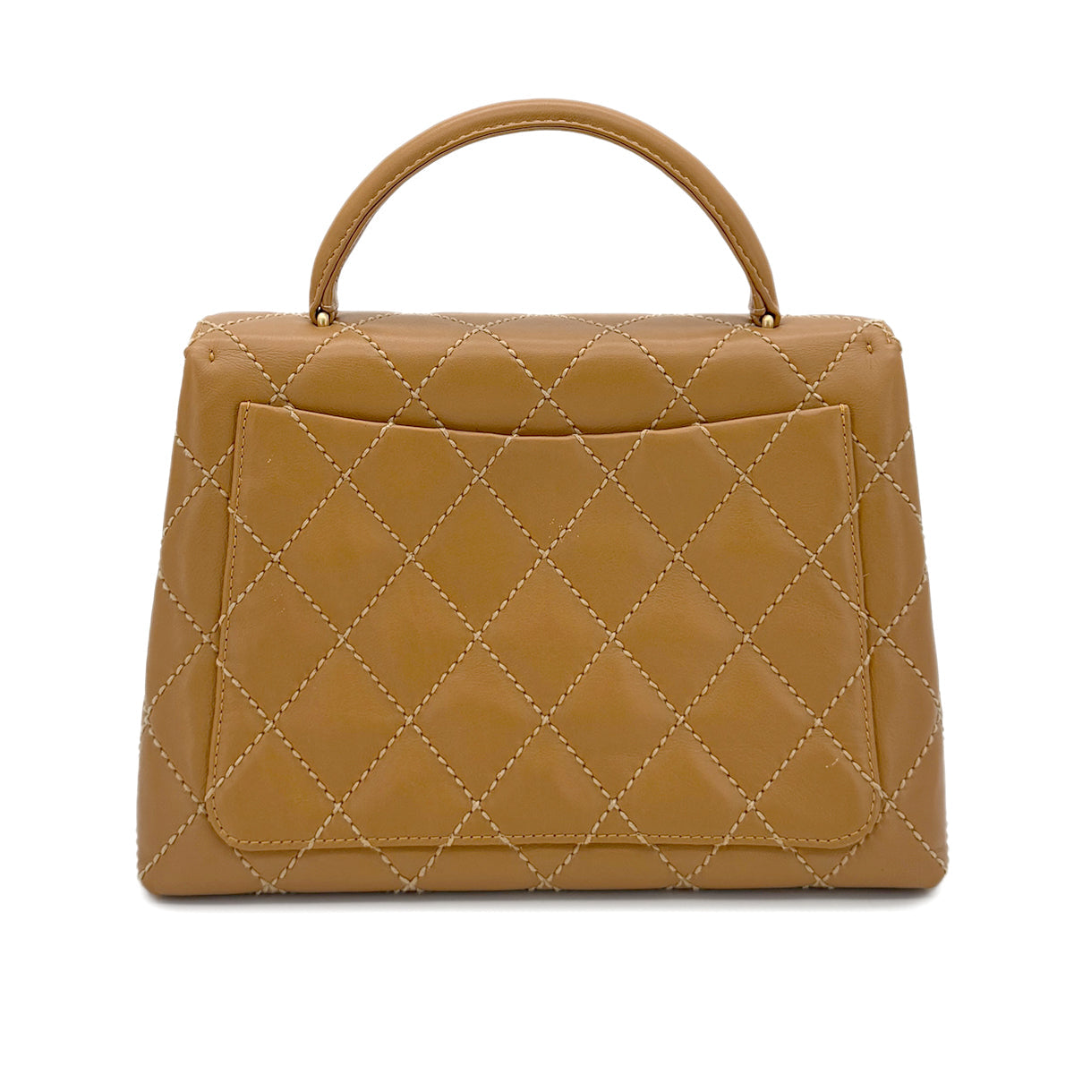 Luxury Promise Japan CHANEL VINTAGE WILD STITCH MATELASSE HAND BAG BROWN LEATHER 90280306