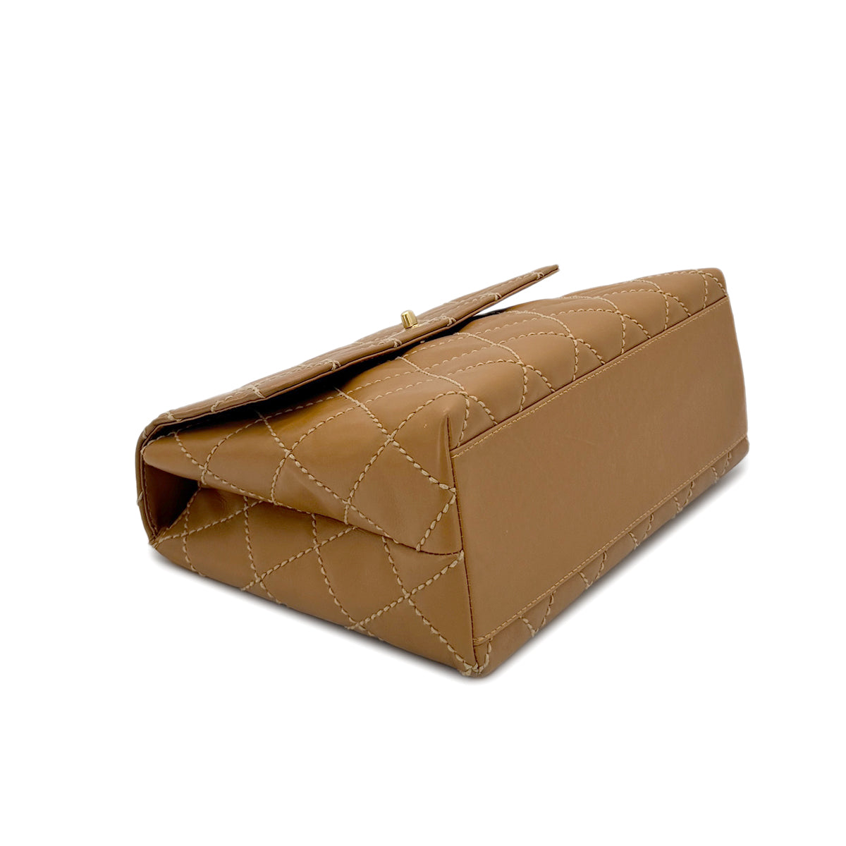 Luxury Promise Japan CHANEL VINTAGE WILD STITCH MATELASSE HAND BAG BROWN LEATHER 90280306