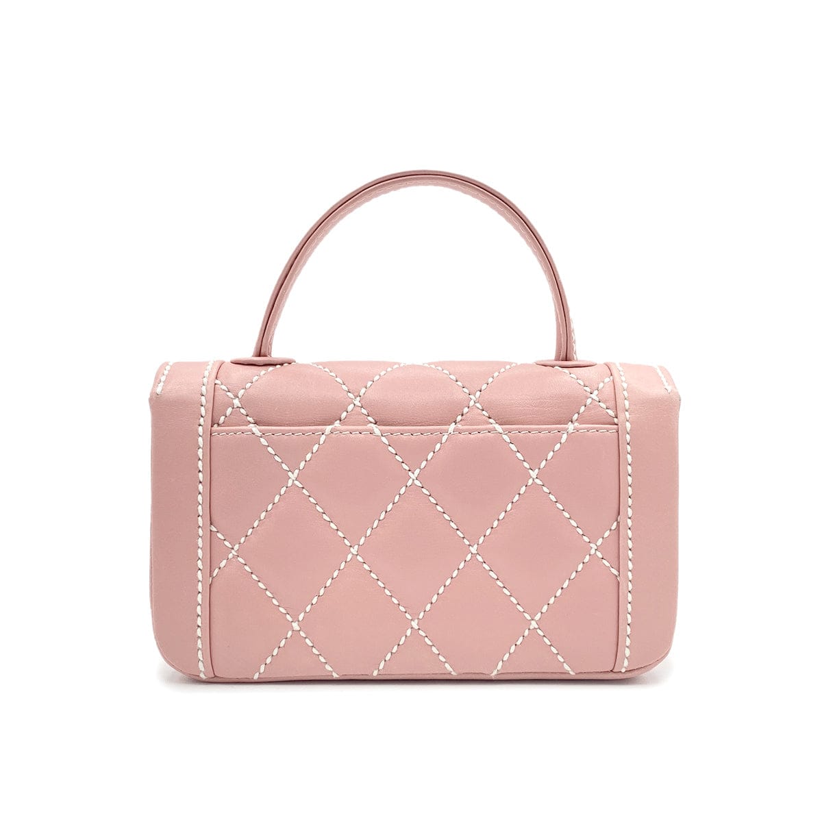 Luxury Promise Japan CHANEL VINTAGE WILDSTITCH HAND BAG PINK LAMB SKIN 90224533