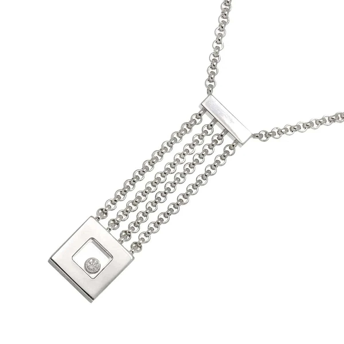 Luxury Promise Japan Chopard Happy Diamond Necklace 18K White Gold 750 90283434