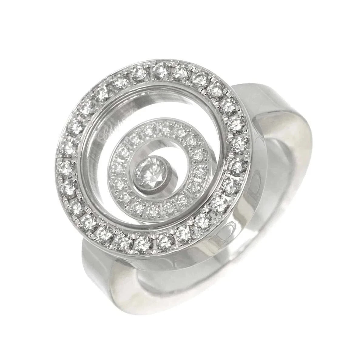 Luxury Promise Japan Chopard Happy Spirit Diamond Ring 18K WG 750 Size6(US) 90272059