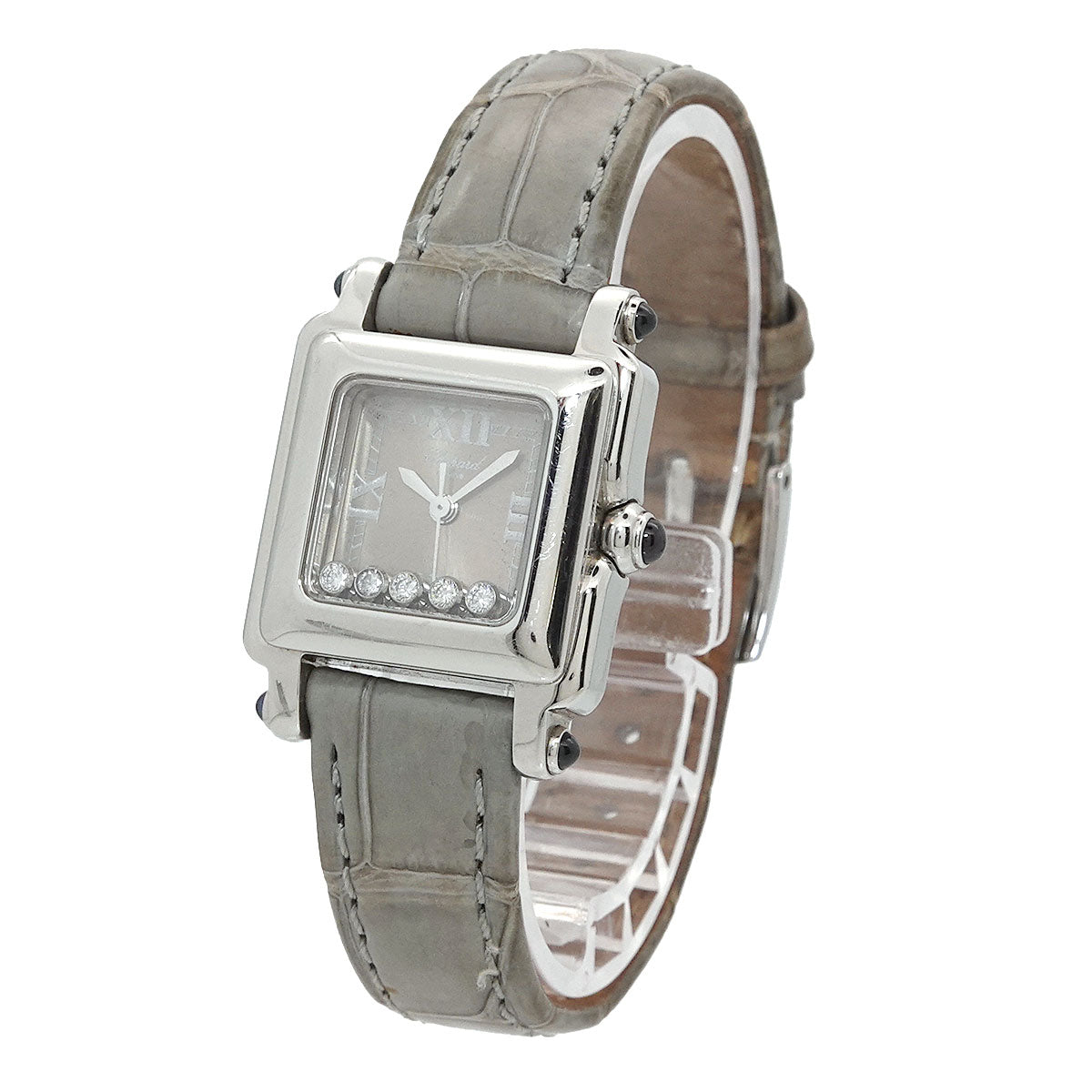 Luxury Promise Japan Chopard Happy Sport 27/8892-23 Women's Watch with 5 Moving Diamonds, Gray Quartz Movement, 90299156