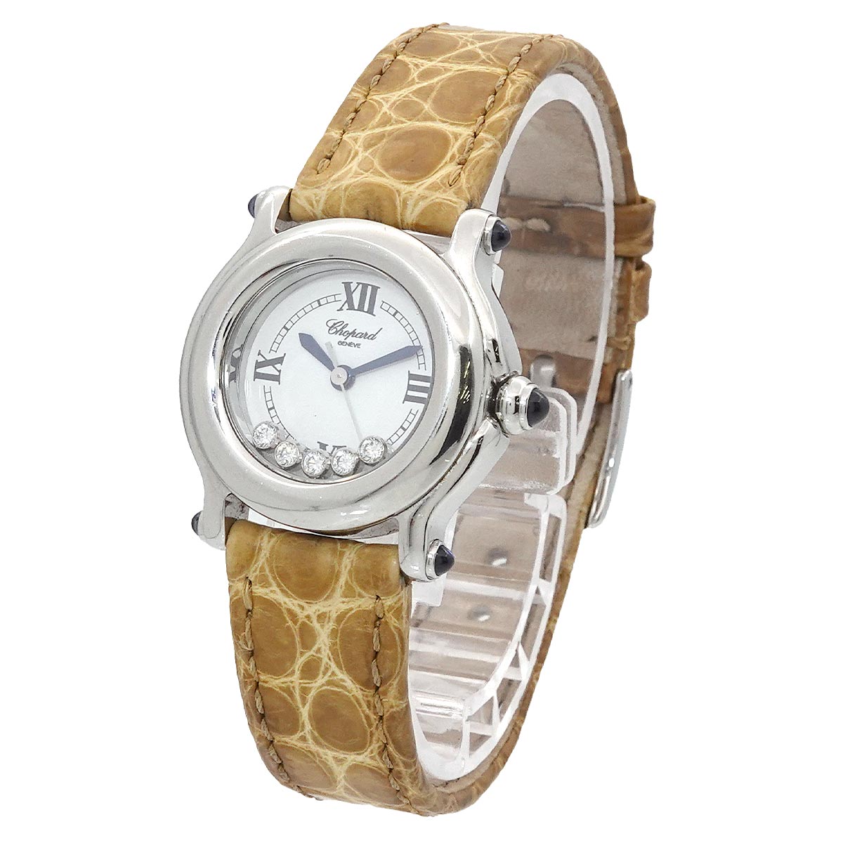 Luxury Promise Japan Chopard Happy Sports 27 8245 23 Women's Watch with 5 Moving Diamonds and White Quartz Movement, 90299037