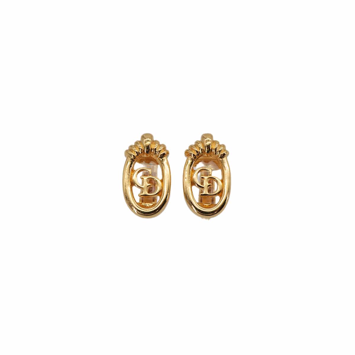 Luxury Promise Japan CHRISTIAN DIOR EARRING CD LOGO OVAL GOLD ACCESSORY 90323209