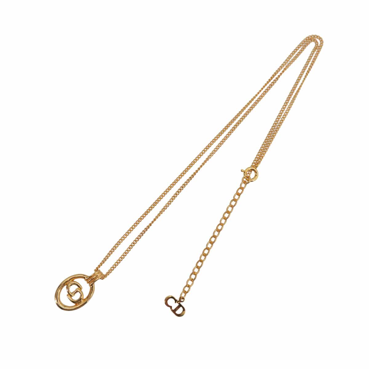 Luxury Promise Japan CHRISTIAN DIOR NECKLACE CD LOGO OVAL GOLD ACCESSORY 90323211