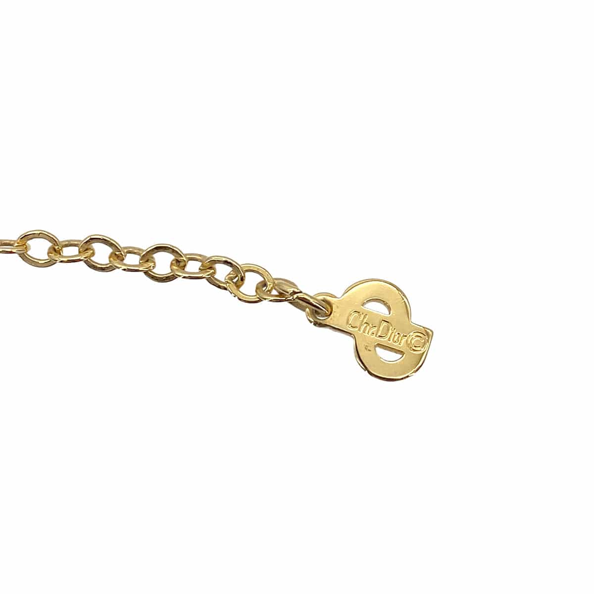 Luxury Promise Japan CHRISTIAN DIOR NECKLACE LOGO HEART RHINESTONE GOLD ACCESSORY 90301662