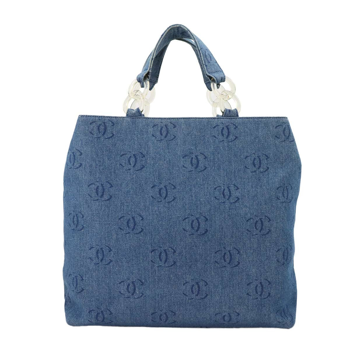 Luxury Promise Japan CHANEL Plastic Chain Tote Bag Denim Blue Coco Mark Purse Vintage 90297498