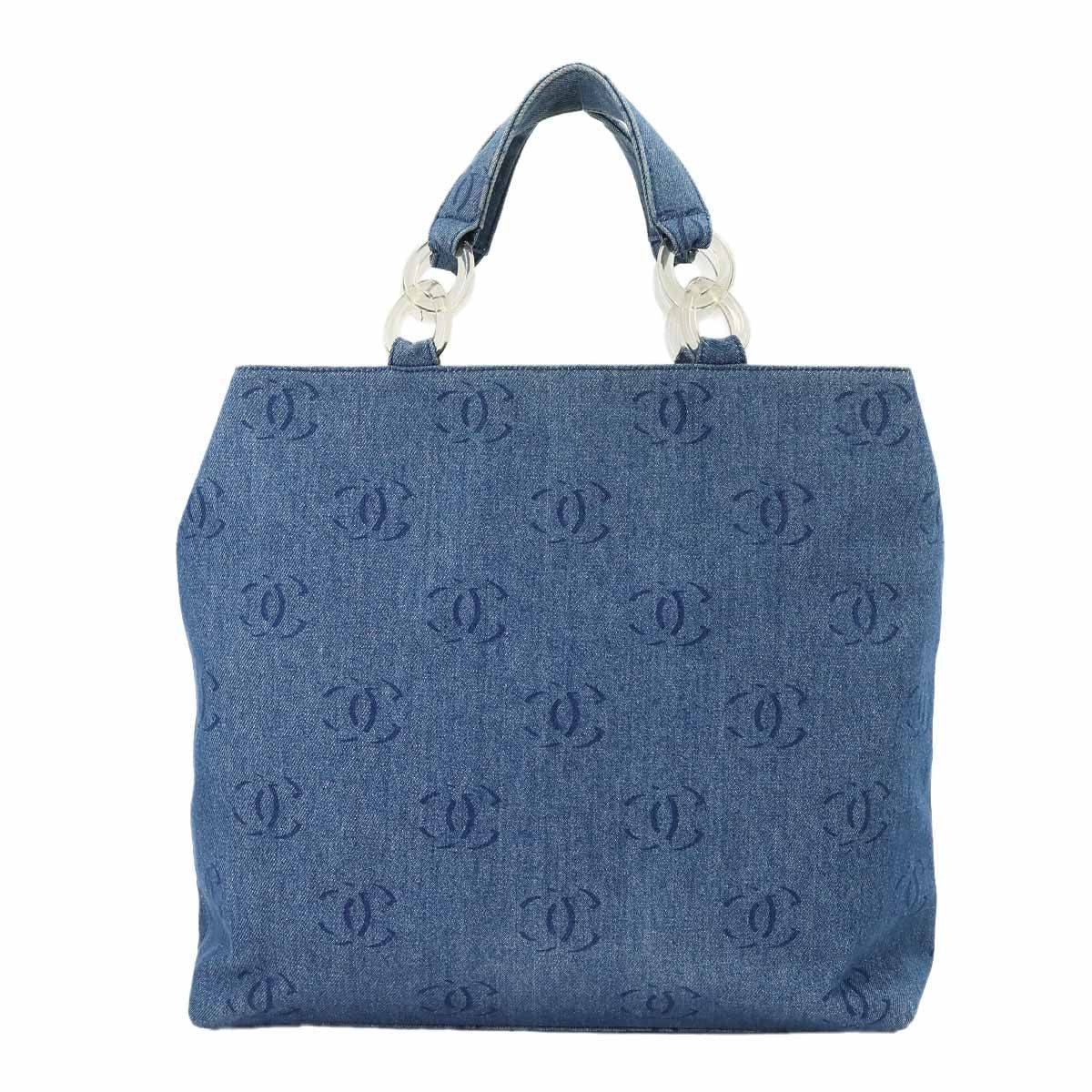 Luxury Promise Japan CHANEL Plastic Chain Tote Bag Denim Blue Coco Mark Purse Vintage 90297498