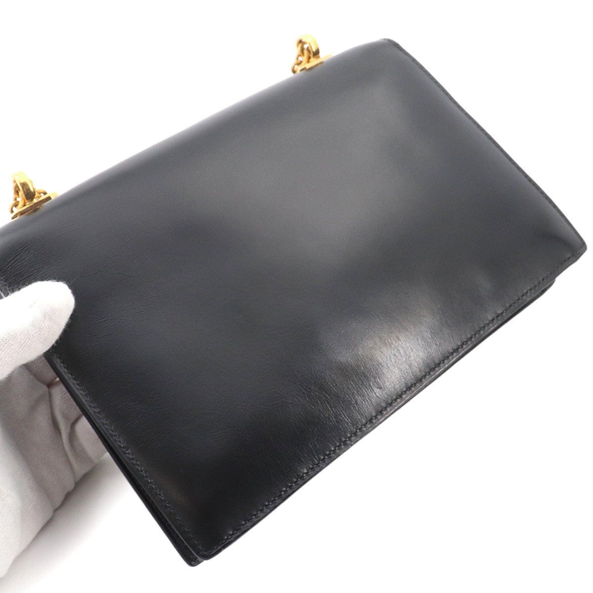 Luxury Promise Japan HERMES Alcazar Shoulder Bag Box Calf Leather Black Vintage Antique 90327338