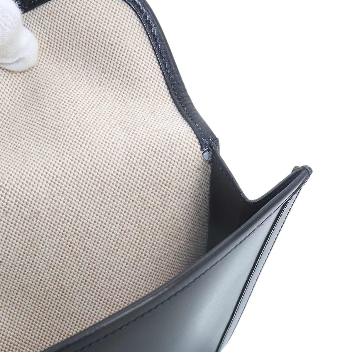 Luxury Promise Japan HERMES Jige PM Clutch Bag Box Calf Black Purse 90327263