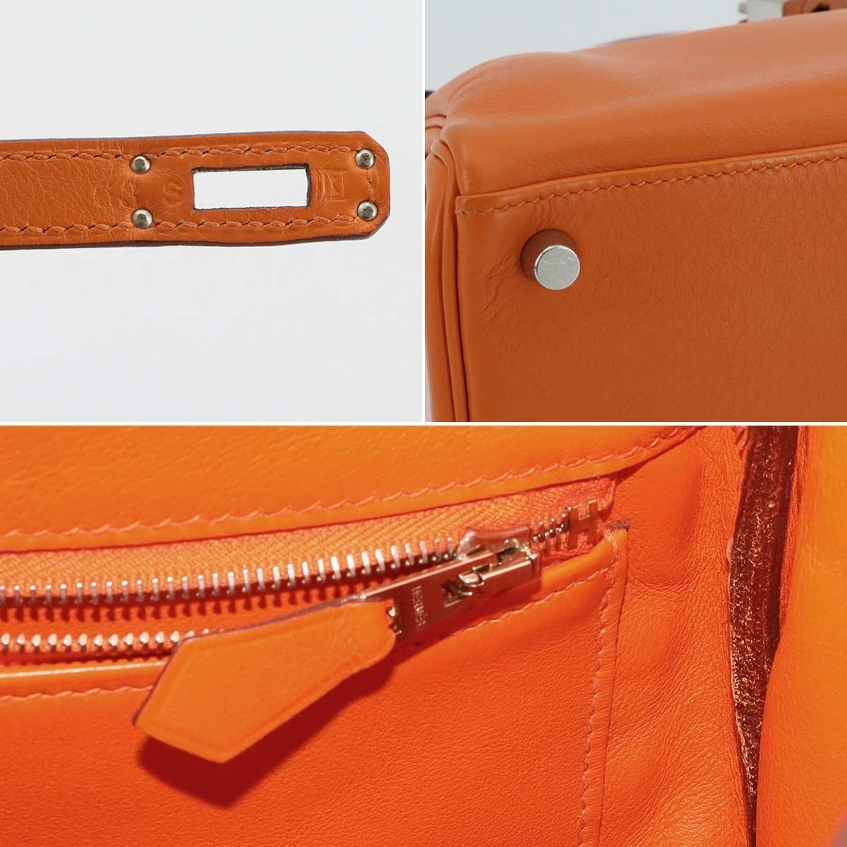 Luxury Promise Japan HERMES Kelly 25 Hand Shoulder Bag Veau Swift Orange Purse 90326064