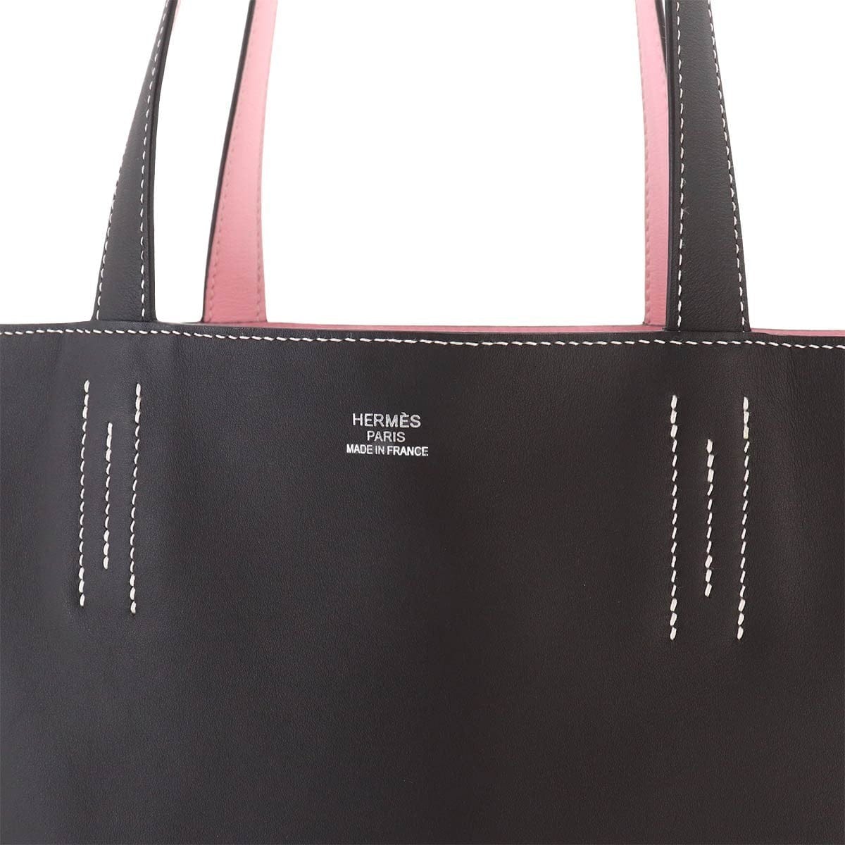 Luxury Promise Japan HERMES Neo Double Sens 35 Tote Bag Swift Rose Sakura Ebene 90329269