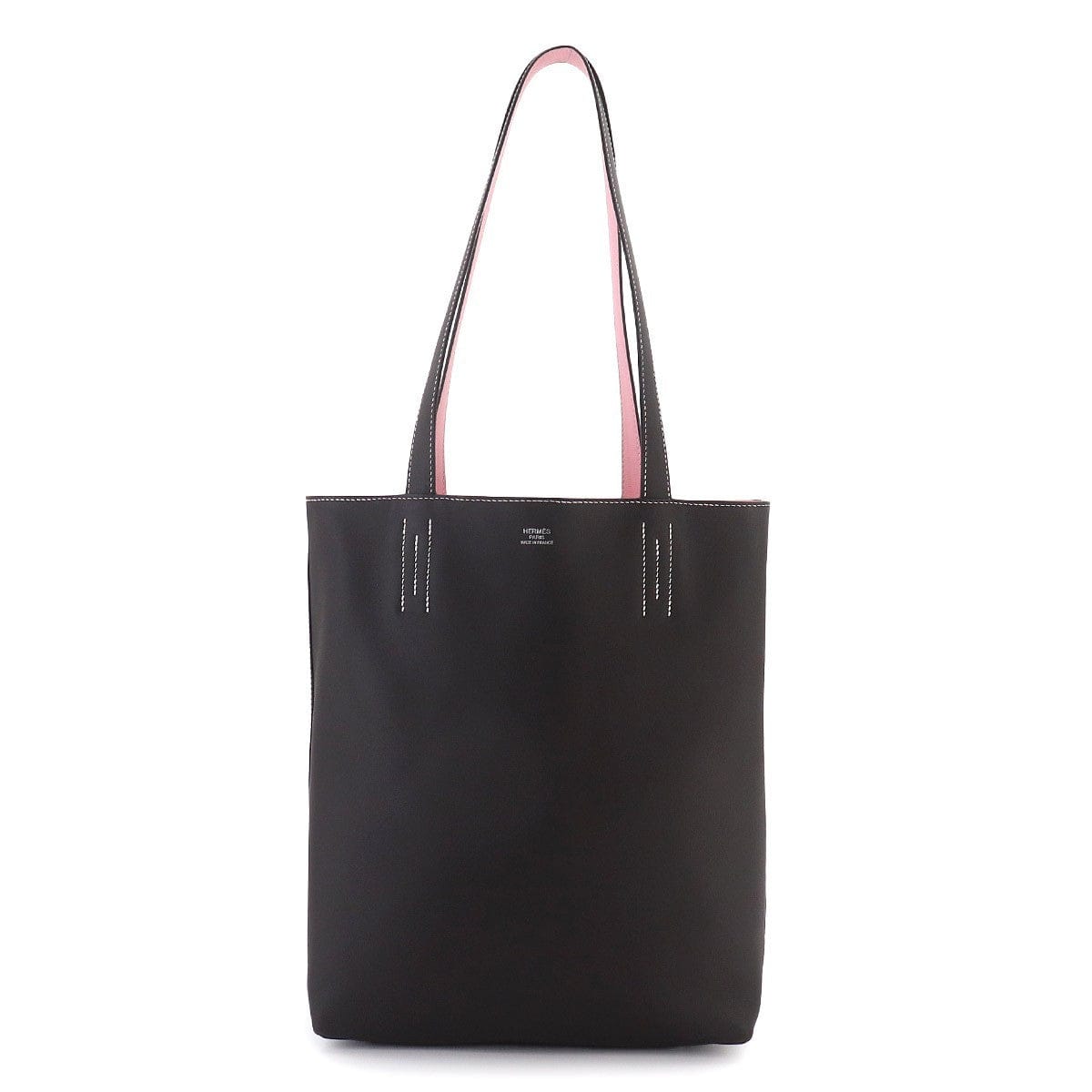 Luxury Promise Japan HERMES Neo Double Sens 35 Tote Bag Swift Rose Sakura Ebene 90329269