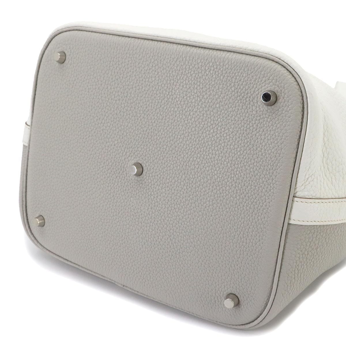 Luxury Promise Japan HERMES Picotin Lock Casaque GM Hand Bag Taurillon Clemence White 90324590
