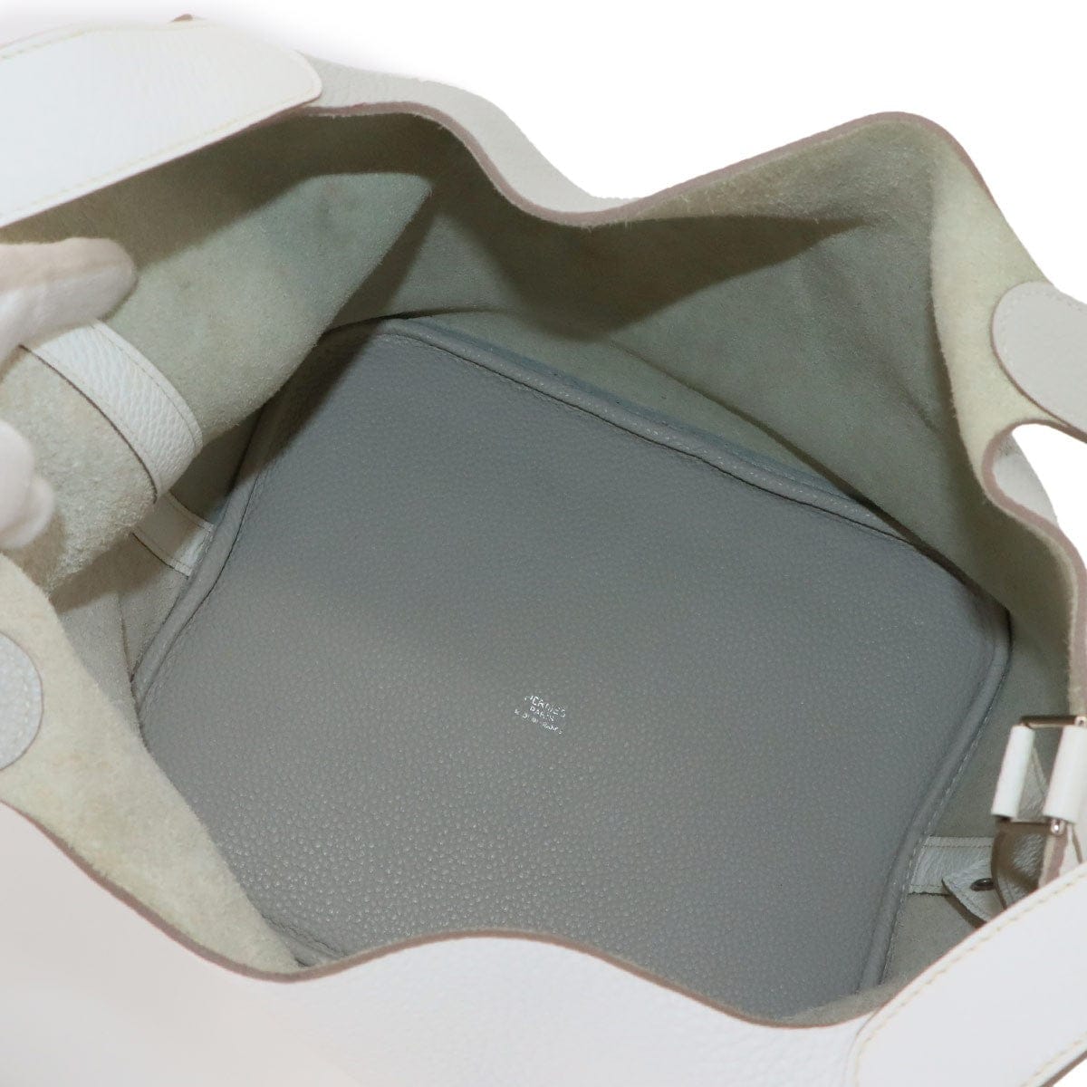 Luxury Promise Japan HERMES Picotin Lock Casaque GM Hand Bag Taurillon Clemence White 90324590