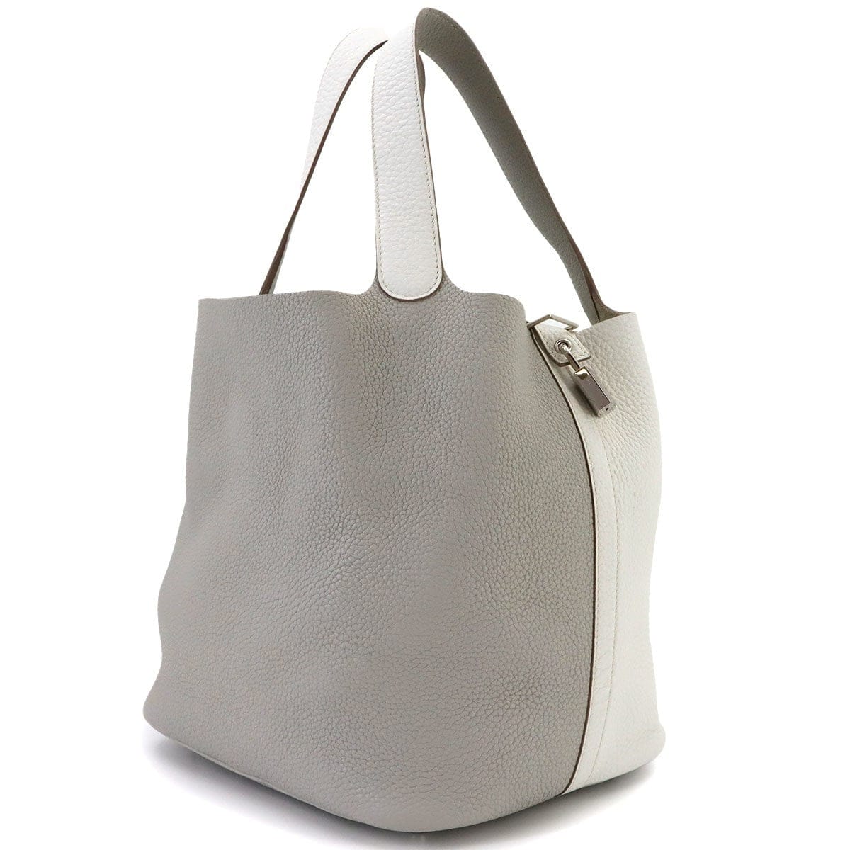 Luxury Promise Japan HERMES Picotin Lock Casaque GM Hand Bag Taurillon Clemence White 90324590