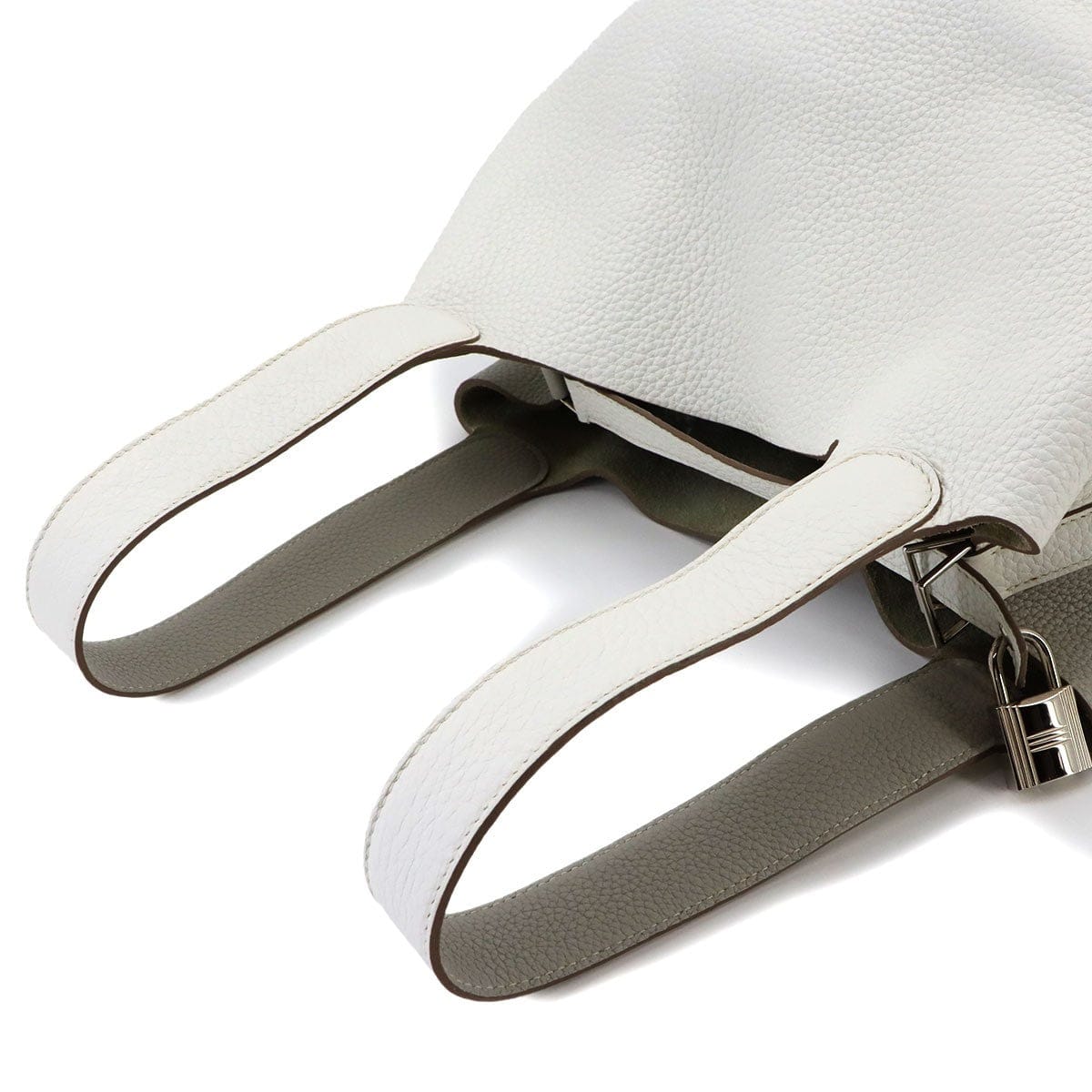 Luxury Promise Japan HERMES Picotin Lock Casaque GM Hand Bag Taurillon Clemence White 90324590