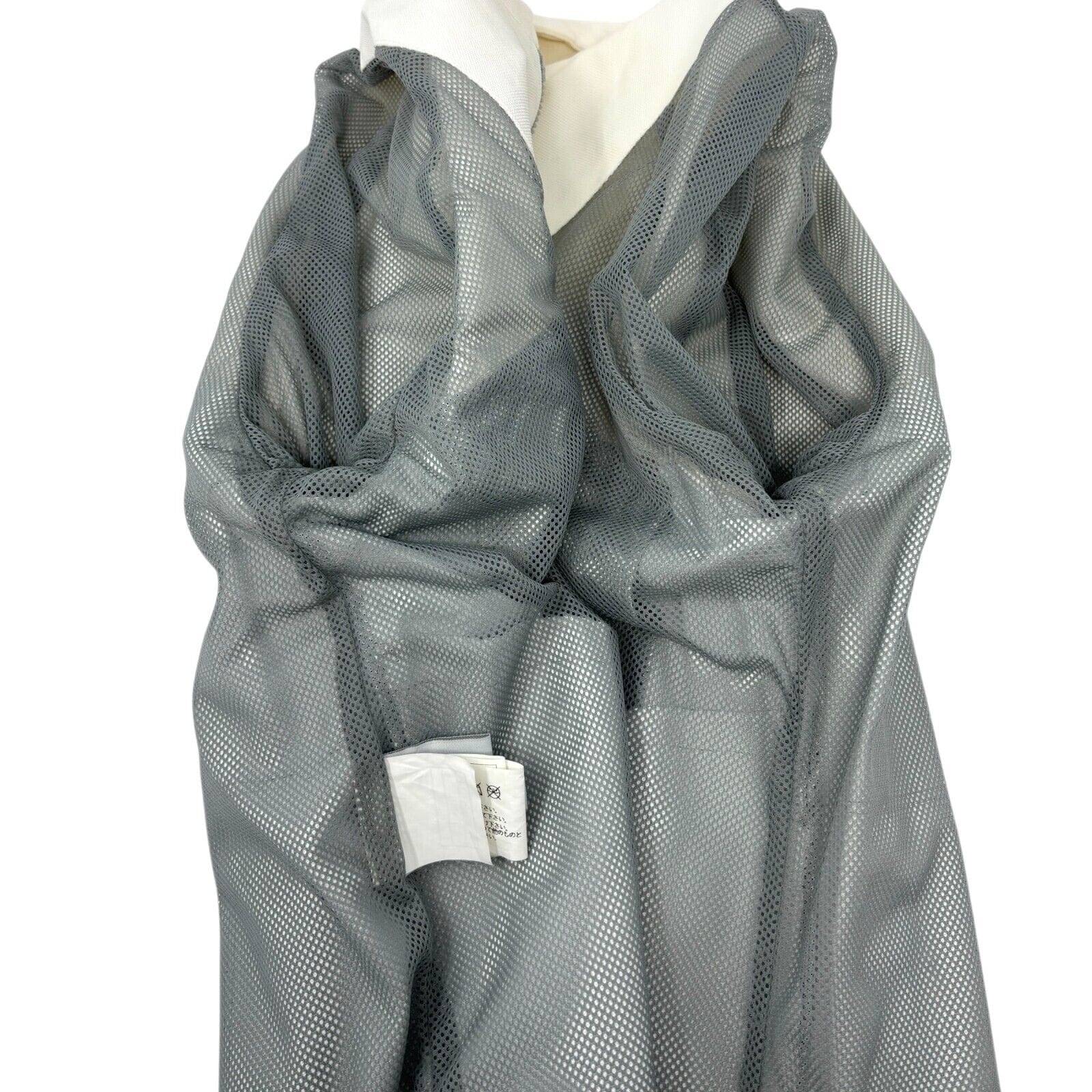 Luxury Promise Japan CHANEL Sport Vintage 01P CC Mark Logo Zipped Jacket #36 White Gray Cotton