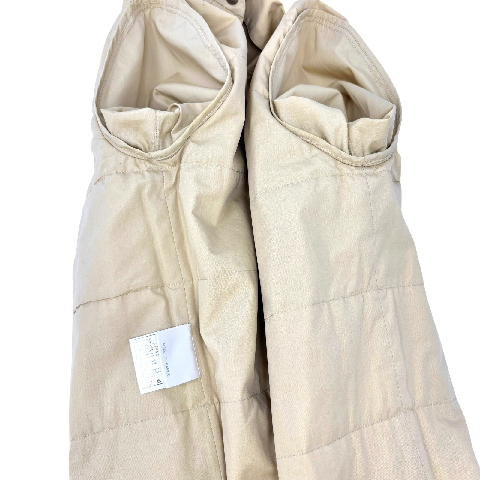 Luxury Promise Japan CHANEL Vintage Logo Button Shirt Blouse Long Sleeve Top Cream Cotton Quilting