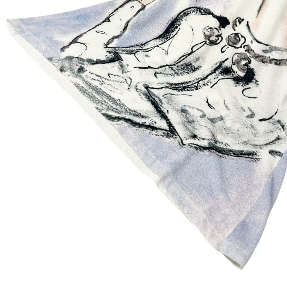 Luxury Promise Japan CHANEL Vintage P37873 CC Logo T-shirt Top #46 White Short Sleeve Cotton RankAB+