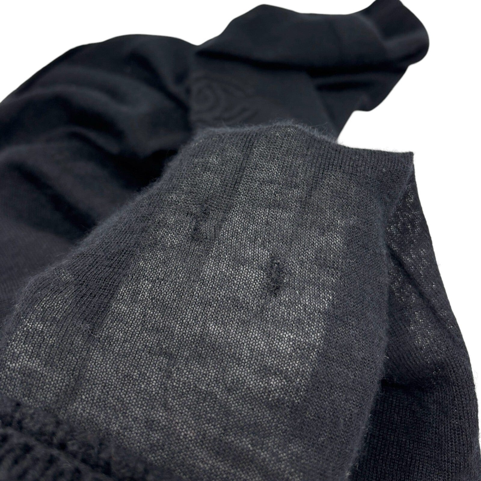 Luxury Promise Japan CHANEL Vintage P39389 CC Logo Cardigan #34 Sweater Knit Top Black Cashmere