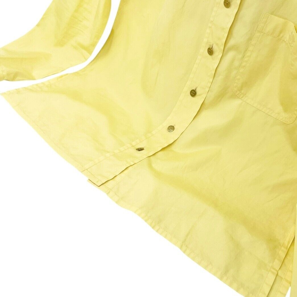 Luxury Promise Japan CHANEL Vintage PO4946 CC Mark Logo Shirt Top #36 Button Up Yellow Gold Cotton